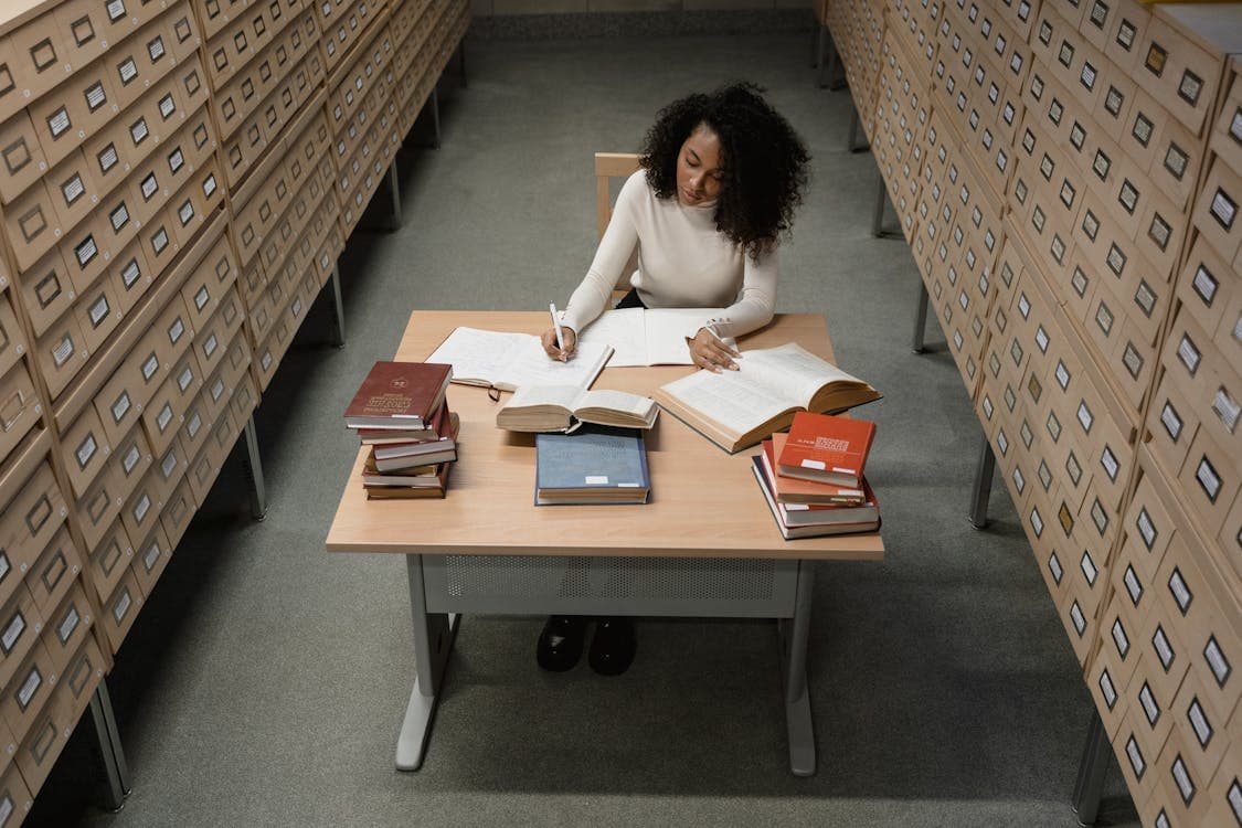 Student studying for secondary-school exams